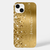 Glittery Gold Glam Girly Swash Signature Case-Mate iPhone Hülle (Rückseite)