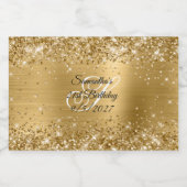 Glittery Gold Glam Mit Monogramm 21. Geburtstag Alkoholflaschenetikett (Einzelnes Label)