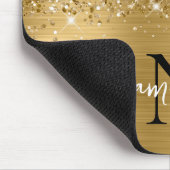 Glittery Gold Glam Mit Monogramm Mousepad (Ecke)
