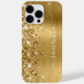Glittery Gold Glam Moderne Girly Signature Case-Mate iPhone Hülle (Rückseite)