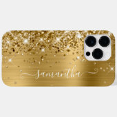 Glittery Gold Glam Moderne Girly Signature Case-Mate iPhone Hülle (Rückseite (Horizontal))