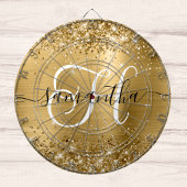 Glittery Gold Glam Monogram Dartscheibe