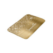 Glittery Gold Glam Name Badematte (Schrägansicht)