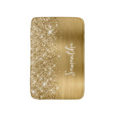 Glittery Gold Glam Name Badematte (Vorderseite Vertikal)