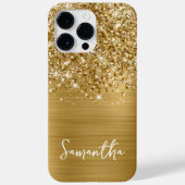 Glittery Gold Glam Name Case-Mate iPhone Hülle (Rückseite)
