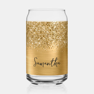 Glittery Gold Glam Name Dosenglas