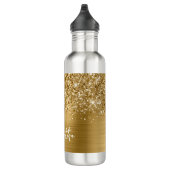 Glittery Gold Glam Name Edelstahlflasche (Rechts)