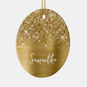 Glittery Gold Glam Name Keramik Ornament (Rechts)