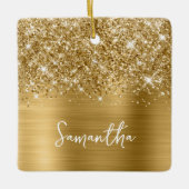 Glittery Gold Glam Name Keramikornament (Vorderseite)