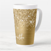 Glittery Gold Glam Name Milchtasse (Rechte Ecke)