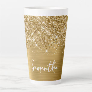 Glittery Gold Glam Name Milchtasse