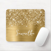 Glittery Gold Glam Name Mousepad (Mit Mouse)