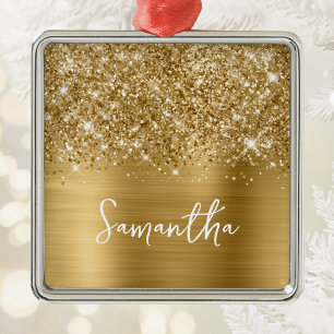 Glittery Gold Glam Name Ornament Aus Metall
