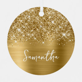 Glittery Gold Glam Name Ornament Aus Metall