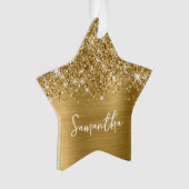 Glittery Gold Glam Name Star Ornament (Vorderseite)