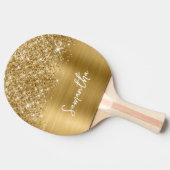 Glittery Gold Glam Name Tischtennis Schläger (Seitenansicht)