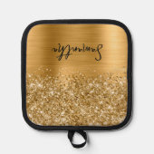 Glittery Gold Glam Name Topflappen (Vorderseite)