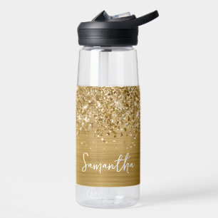 Glittery Gold Glam Name Trinkflasche