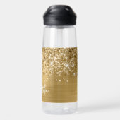 Glittery Gold Glam Name Trinkflasche (Rückseite)