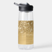Glittery Gold Glam Name Trinkflasche (Rechts)