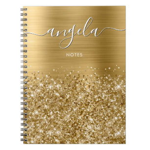 Glittery Gold Glam Notes Notizblock