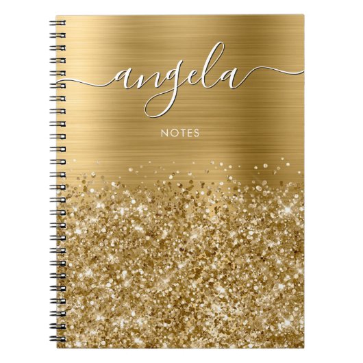 Glittery Gold Glam Notes Notizblock (Vorderseite)