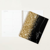 Glittery Gold Glam Schwarz und Weiß Elegantes Skri Planer (Anzeige)