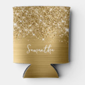 Glittery Gold Glam Script Name Dosenkühler (Vorderseite)