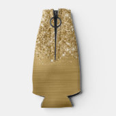 Glittery Gold Glam Script Name Flaschenkühler (Rückseite)