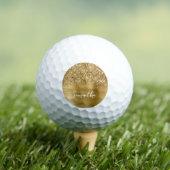 Glittery Gold Glam Script Name Golfball (Insitu T-Shirt)