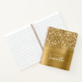 Glittery Gold Glam Script Name Notizblock (Innenseite)