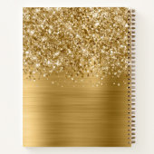 Glittery Gold Glam Script Name Notizblock (Rückseite)