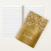 Glittery Gold Glam Script Name Notizblock (Innen)