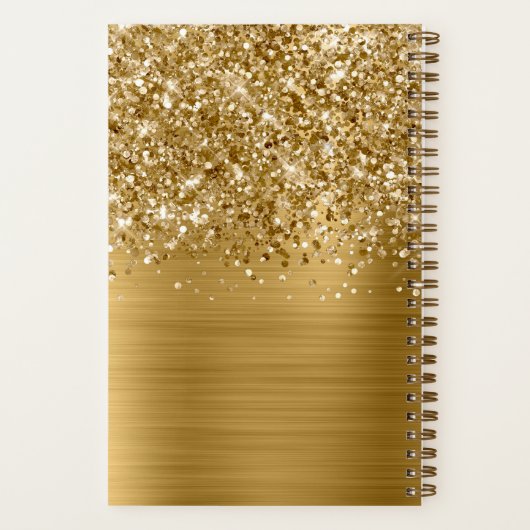 Glittery Gold Glam Script Name Notizblock (Rückseite)