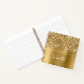 Glittery Gold Glam Script Name Notizblock (Innenseite)