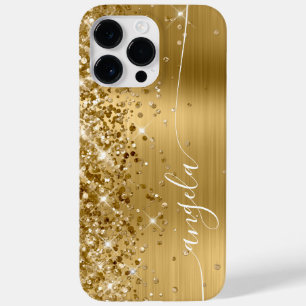 Glittery Gold Glam Signature Case-Mate iPhone 14 Pro Max Hülle