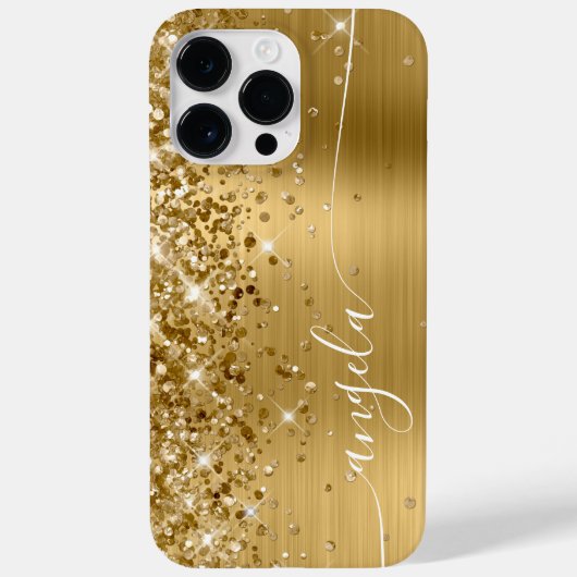 Glittery Gold Glam Signature Case-Mate iPhone Hülle (Rückseite)