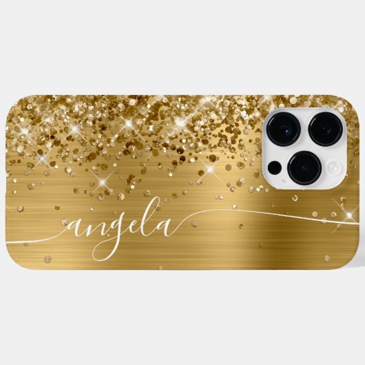 Glittery Gold Glam Signature Case-Mate iPhone Hülle (Rückseite (Horizontal))