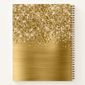 Glittery Gold Glam Sketchbook mit Namen Notizblock (Rückseite)