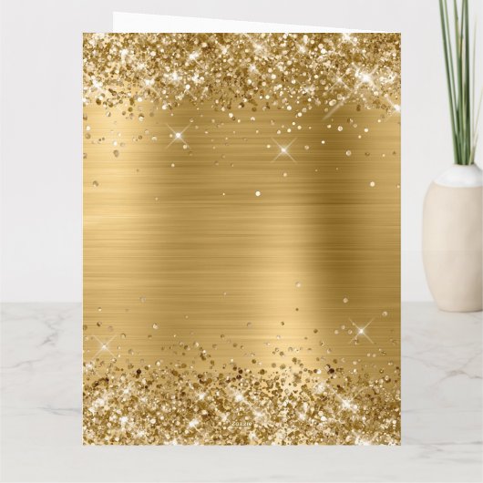 Glittery Gold Happy Jubiläum Karte (Rückseite)