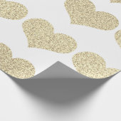 Glittery Gold Herzstücke Muster Golden White Holid Geschenkpapier (Ecke)