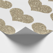 Glittery Gold Herzstücke Muster Golden White Spark Geschenkpapier (Ecke)