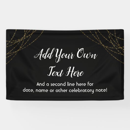 Glittery Gold Light Strings Ihren eigenen Text hin Banner (Horizontal)