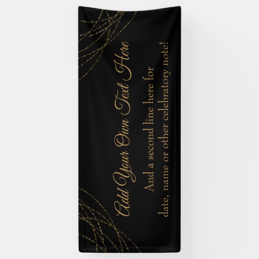 Glittery Gold Light Strings Ihren eigenen Text hin Banner (Vertikal)