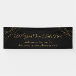 Glittery Gold Light Strings Ihren eigenen Text hin Banner