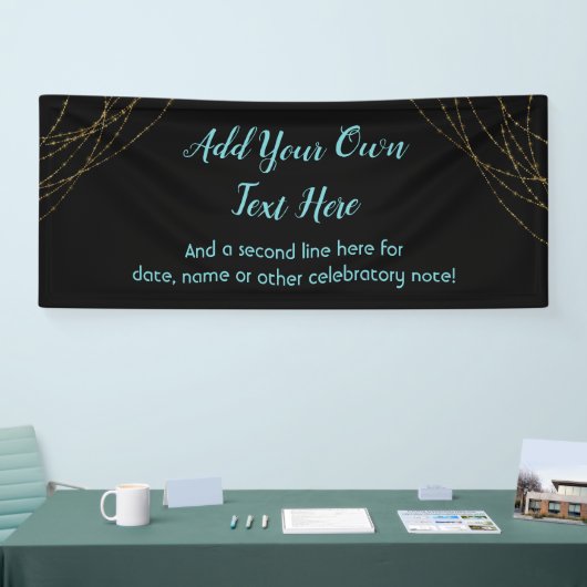 Glittery Gold Light Strings Ihren eigenen Text hin Banner (Messe)