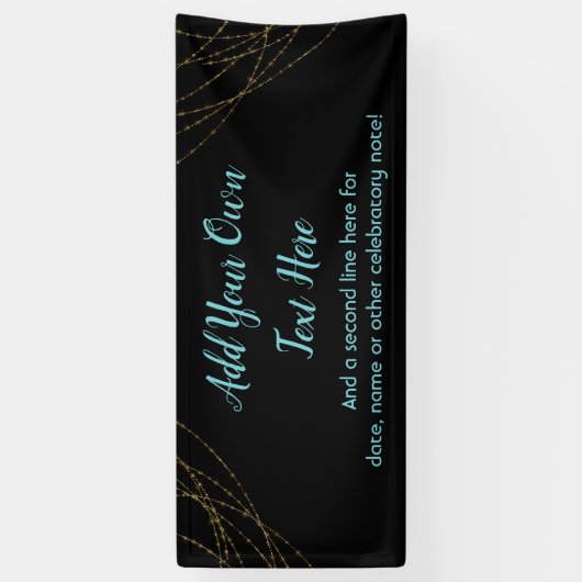Glittery Gold Light Strings Ihren eigenen Text hin Banner (Vertikal)