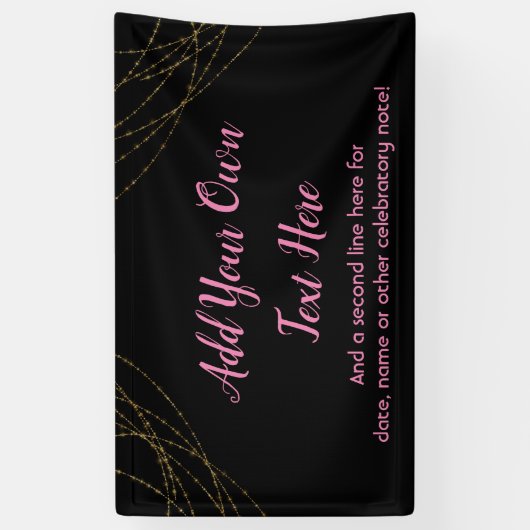 Glittery Gold Light Strings Ihren eigenen Text hin Banner (Vertikal)