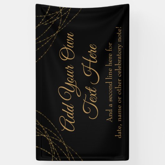 Glittery Gold Light Strings Ihren eigenen Text hin Banner (Vertikal)