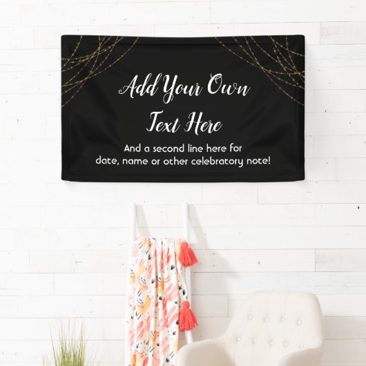 Glittery Gold Light Strings Ihren eigenen Text hin Banner (Insitu)